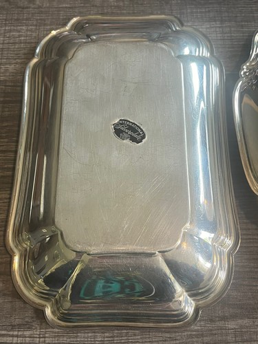 Vintage International Silver Company #448 Silverplate Orleans Rose Small Tray +1 - Foto 6 di 7