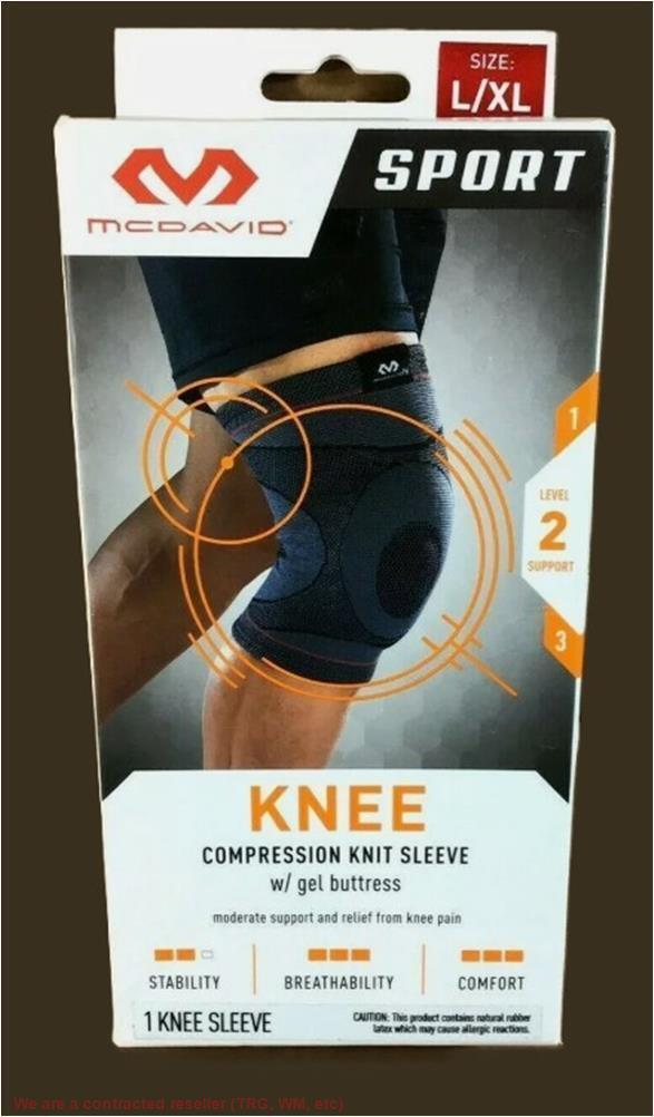 Спортивный компрессионный трикотажный рукав McDavid до колена с гелевой подкладкой - (L /XL)