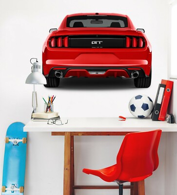 3D Rot C206 Auto Wallpaper Wandbild Poster Transport Wandaufkleber Wend
