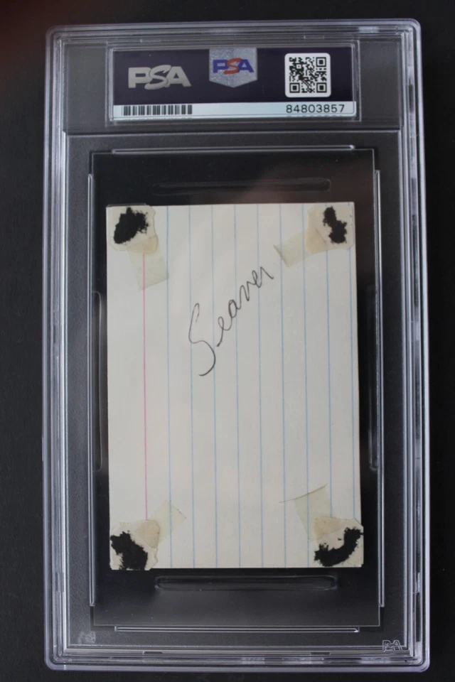 Tom Seaver (d.2020) HOF Mets Reds Autographed Signed 3x4 Index Card PSA Slab - Image 2 of 4