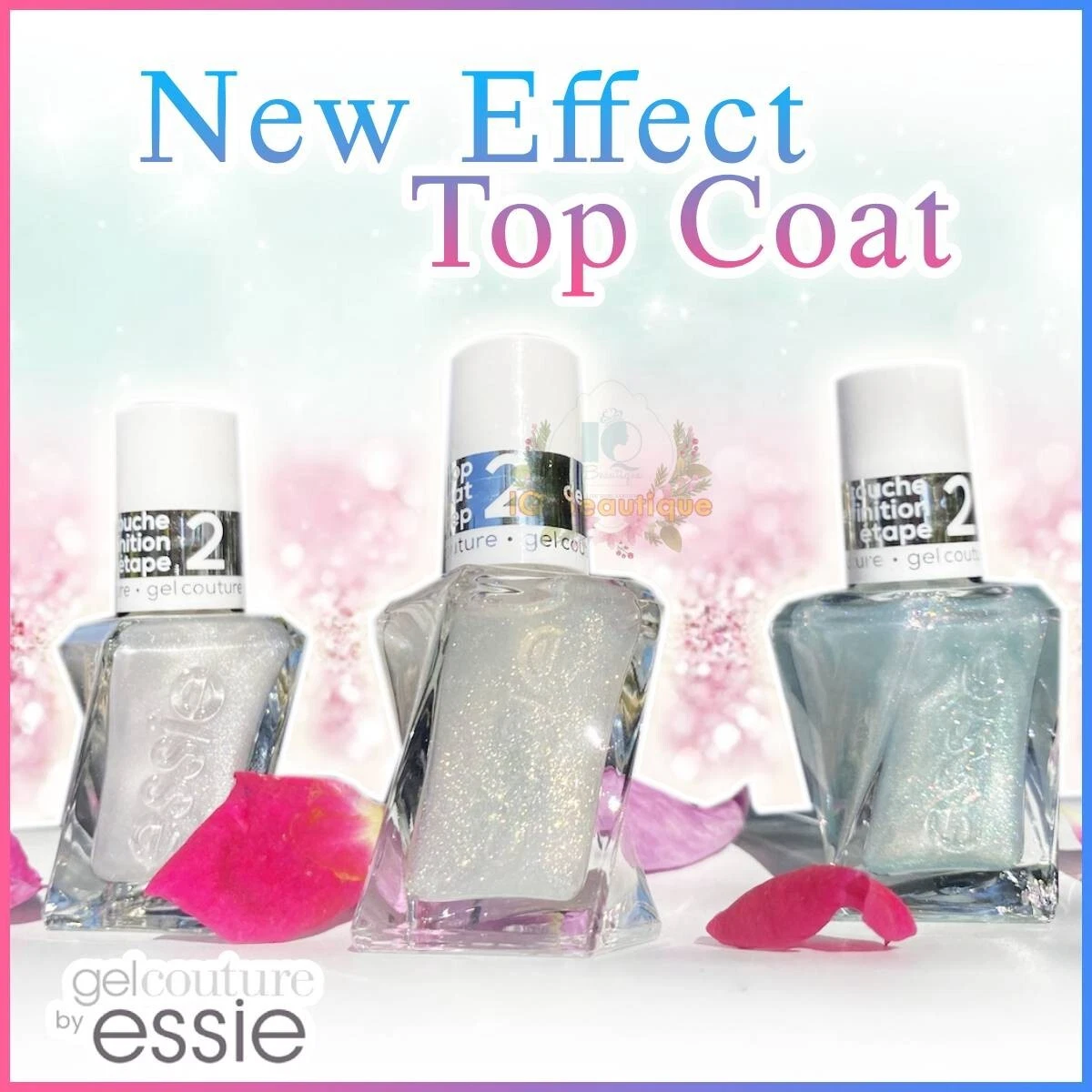 Essie Gel Couture Effect Top Coats Last Up to 14days New Combo 3pcs