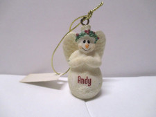 NEW NWT GANZ MINI SNOW ANGEL PERSONALIZED "ANDY" CHRISTMAS TREE ORNAMENT 5 GZ