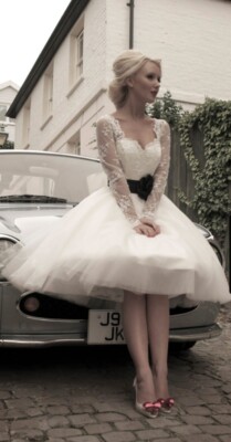 House Of Mooshki Vintage Inspired 1950's Short Tea Length Wedding