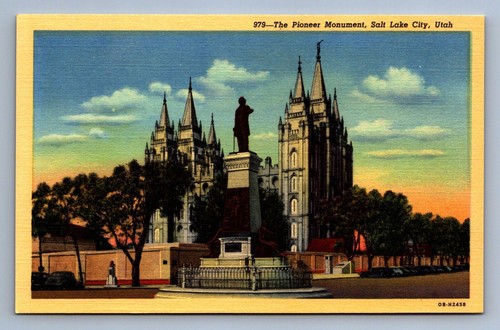 Postkarte Vintage Utah The Pioneer Monument Salt Lake City