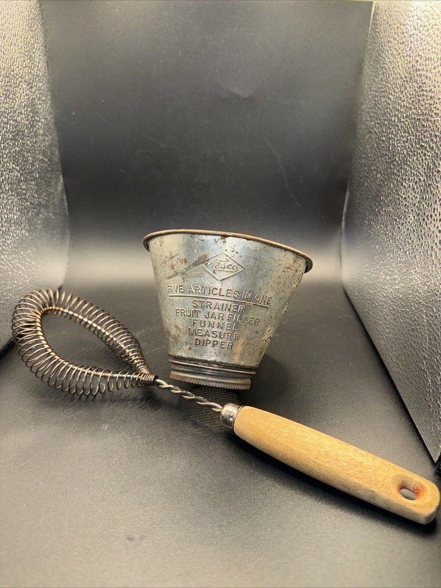 Vintage Nesco Strainer And Wood Handled Wire Whisk | eBay Vintage Nesco Strainer And Wood Handled Wire Whisk | eBay