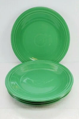 FIESTAWARE 4 DINNER PLATES set LOT meadow green FIESTA WARE 10.5" NEW
