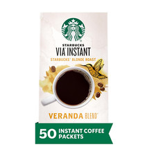 via Instant Coffee, Blonde Roast Coffee, Veranda Blend, 100 Arabica, 1 Box 50