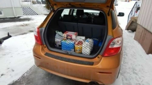 Red de carga organizadora de malla estilo sobre maletero trasero para Pontiac Vibe 2009-2010 Foto 3 de 4