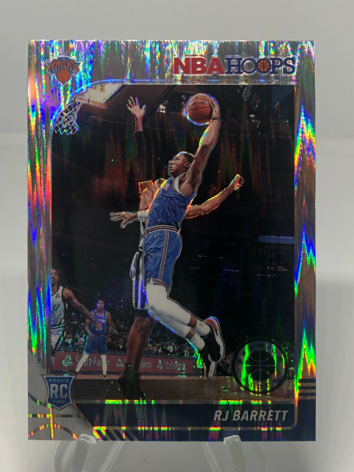 2019-20 RJ Barrett Hoops Premium Stock HOBBY Flash PRIZM #201 Knicks