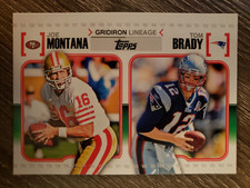 2010 Topps Football Tom Brady Joe Montana Gridiron Lineage Football Card #GL-MOB