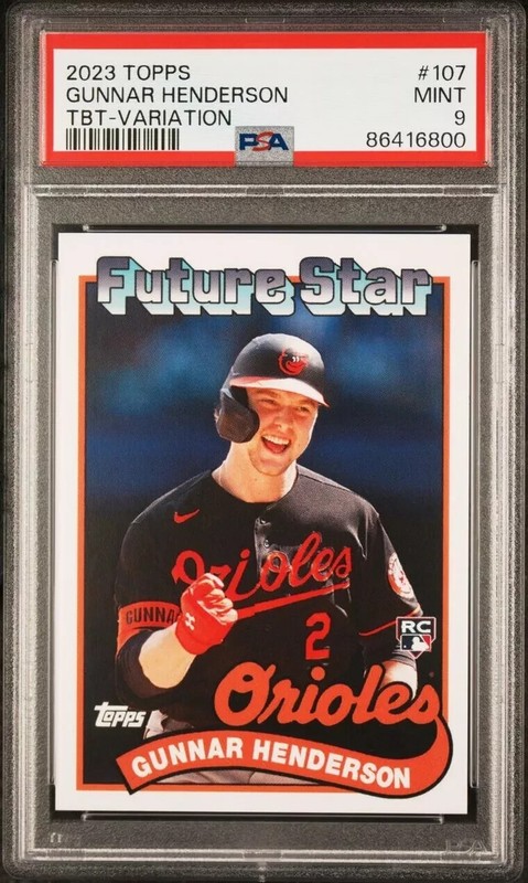 GUNNAR HENDERSON 2023 Topps Throwback Thursday VARIATION PSA 9 Mint ROOKIE