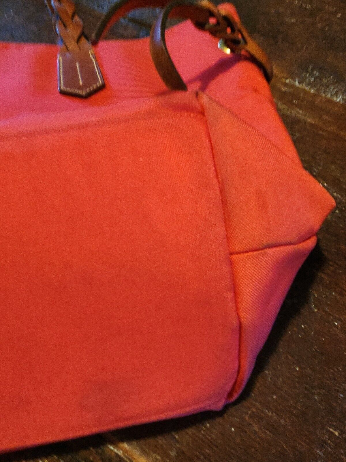 Dooney & Bourke Red Nylon Tote Bag Shopper Purse Large 18"