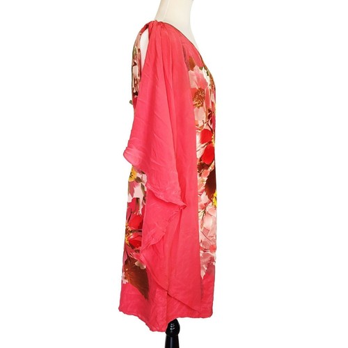 BELLE BY OASIS One Shoulder Floral Print Silky Kaftan Chiffon Dress Size 18 NWT - Picture 3 of 12