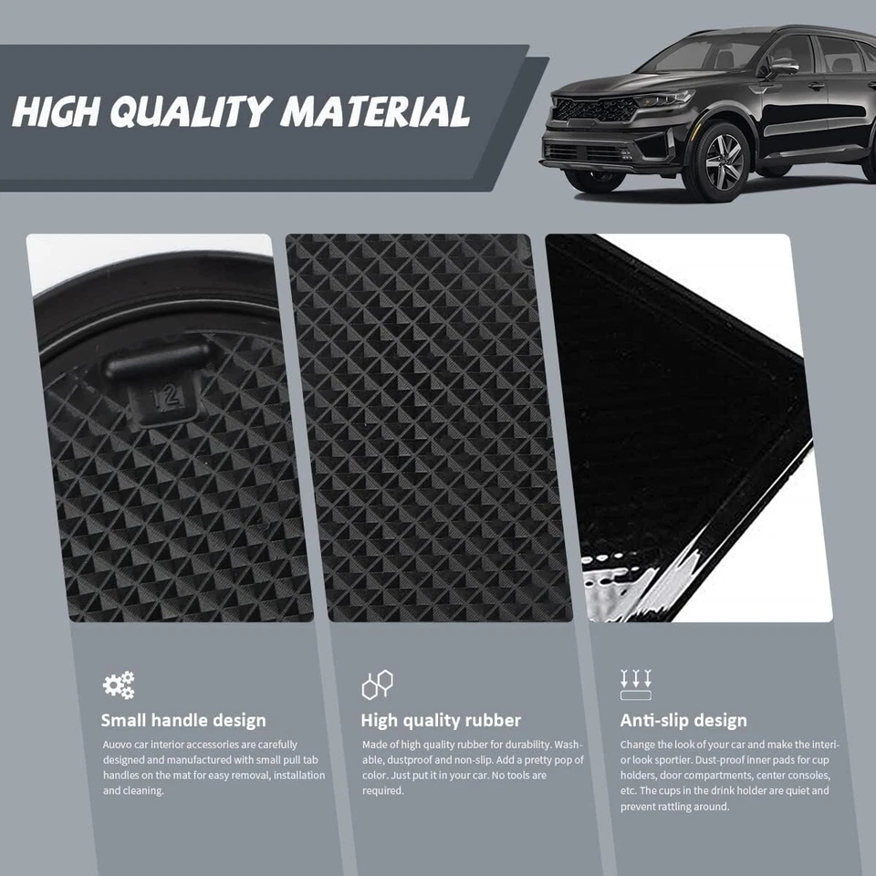 Auovo para Kia Sorento 2021-2023 Accesorios Puerta Ranura Portavasos Inserto 21 piezas Foto 4 de 4
