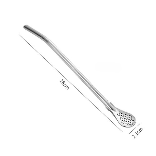 10pcs Yerba Mate Straw Spoon Bombilla Stainless Steel Metal FIlter 18cm Long - Picture 14 of 18