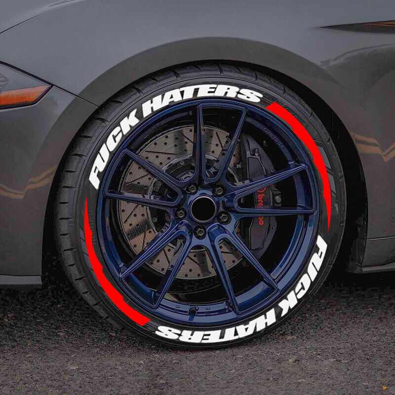 8 Sets Tire Lettering FUXK HATERS Sticker 1.06