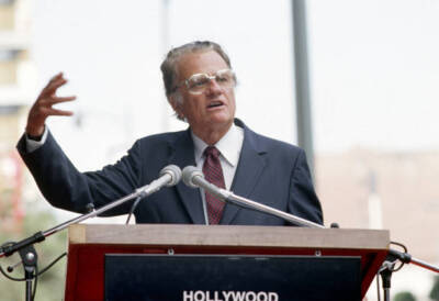 Billy Graham at Billy Graham Honored with a Star on the Holl - 1989 Old Photo 2