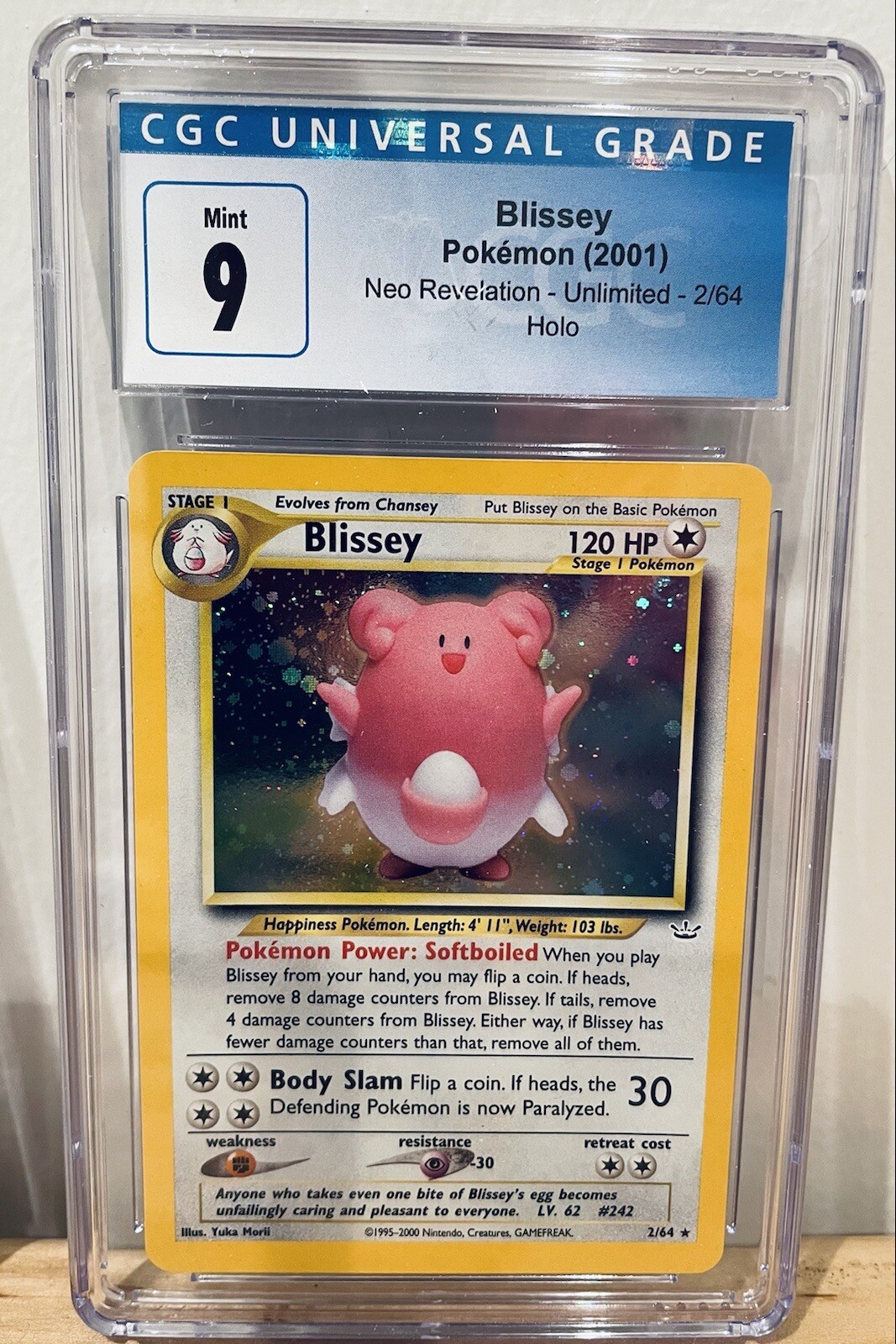 Blissey Cgc 9 Neo Revelation 2/64 Holo Unlimited Holo Rare