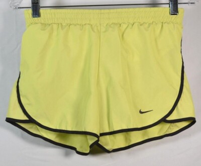 Nike Women's Tempo Fit Dry 3'' Light Yellow Athletic Running Shorts XS