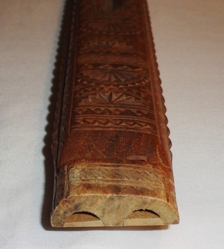 Schöne antike oder Vintage Holz geschnitzt Volkskunst Doppelflöte Dvojnice Balkan - Bild 8 von 14