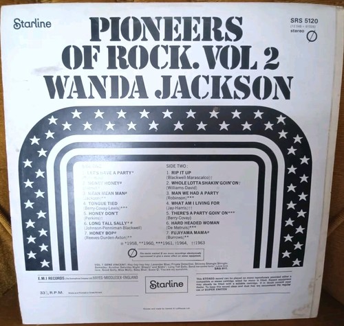 Wanda Jackson 'Pioneers Of Rock Vol. 2' EMI Starline Stereo EX+ RocknRoll Vinyl - Picture 4 of 7