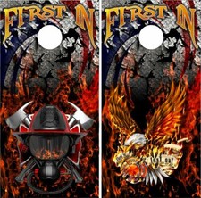 American Firefighter Cracks LAMINATED Cornhole Wrap Bag Toss Skin Decal Sticker