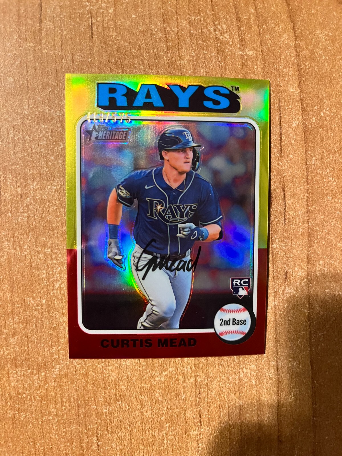 2024 Topps Heritage - Curtis Mead - #176 Chrome Refractor Parallel #d /575