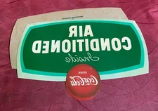 1950s Coca-Cola Air Conditioned Inside Decal Sticker NOS!