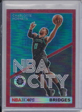2019-20 Panini NBA Hoops Premium Stock NBA City Red Holo Miles Bridges