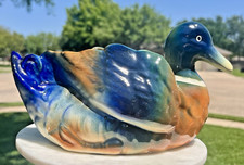 VTG Mallard Duck Planter Ceramic Glazed Pottery Waterfowl Hunting Wildlife
