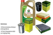 INSPEKTIONSKIT FILTER CASTROL 5L ÖL 5W30 für VW Caddy II Kasten 9K9A 1.9 SDI