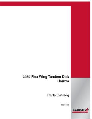 Case 3950 Flex Wing Tandem Disk Harrow Parts Catalog Manual Diagram Book