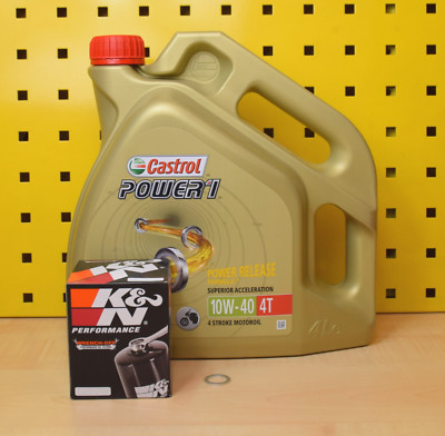 Yamaha YZF-R1 YZF 1000 XVZ 1300 Ölwechsel K&N Ölfilter Öl Castrol Power1 10w40