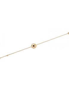Authentic 18K Gold Plated Bracelet - HURACAN - Round Pendant with Symbols