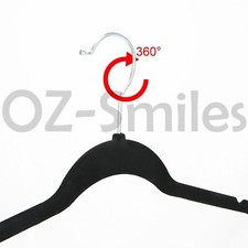 50pcs Coloured Coat Hanger Velvet Flocked Anti SLIM Clothes VELVET HANGER — image 3