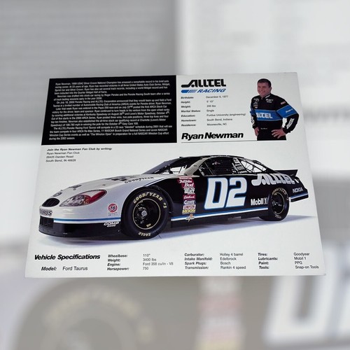 Ryan Newman 2001 ARCA VINTAGE ALLTEL #02 autographed 8x10 HERO CARD photo V2 - Picture 2 of 2