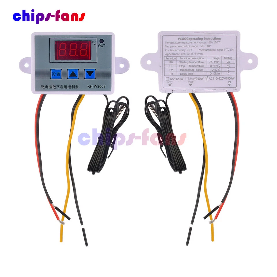 XH-W3002/XH-W3001 Digital LED Temperature Controller Thermostat Control Switch - Image 4 of 4