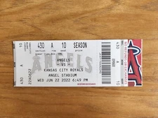 ANGELS 2022 Ohtani Pitcher Strikeout 300 High 13 Full Ticket Stub 6/22/22
