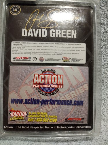 David GREEN 1997 CAT Racing Champions NASCAR 1/64 Chevy Stock Car #96 Stand Card - Picture 4 of 4