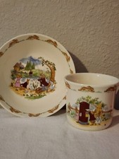 BUNNYKINS BY ROYAL DOULTON SET INCLUDES CEREAL BOWL AND MUG WITH HANDLE