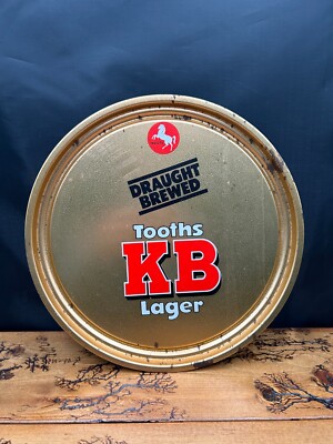 Tooth's KB Larger Draught Brewed Metal Beer Tray
