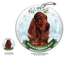 Irish Setter Bellyrubs and Christmas Kisses Holiday Ornament