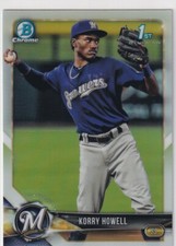 2018 BOWMAN CHROME 1ST RC REFRACTORS KORRY HOWELL MILWAUKEE BREWERS Z1150