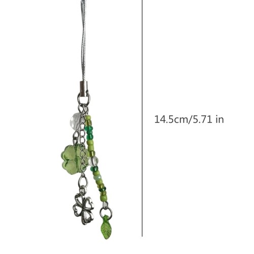 Sweet Grass Leaf Bead Pendant Phone Charm Chain Strap Bag Decoration Lanyard - Zdjęcie 8 z 11