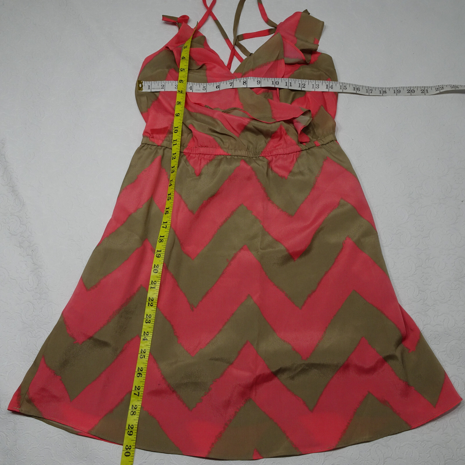 BCBGeneration Size S Chevron Ruffle Spaghetti Str… - image 3