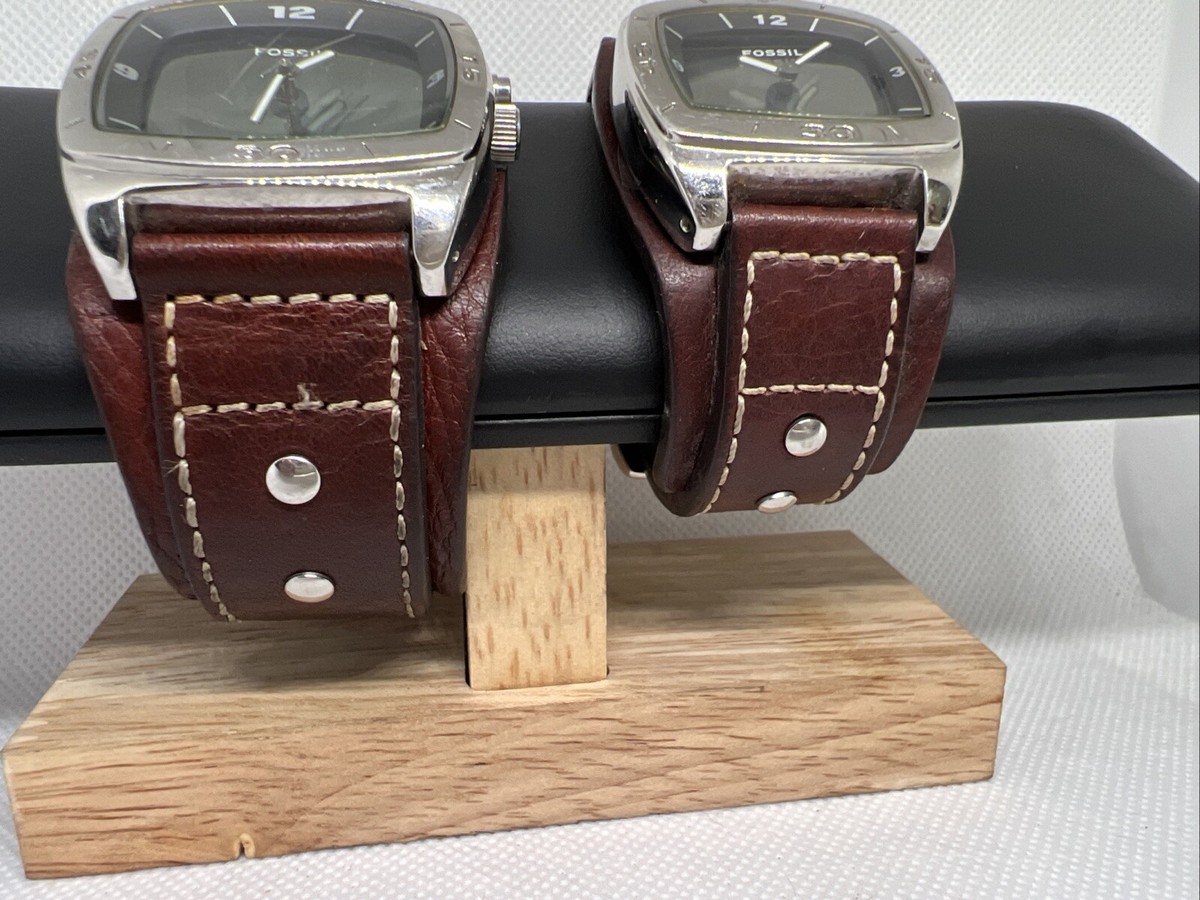 FOSSIL big tic 青 AM-3778 動作品 電池交換済 電池交換済】 FOSSIL フォッシル BIG TIC AM-3778 KALEIDO 純正