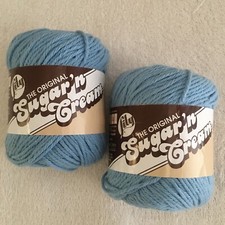 New Lot of 2 Lily Sugar 'n Cream 100 Cotton Yarn Light Blue Crochet Knit- USA