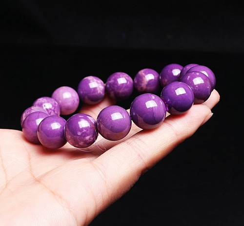 13mm Natural Phosphosiderite Purple Gemstone Round Beads Bracelet AAA C0126 - Picture 6 of 6
