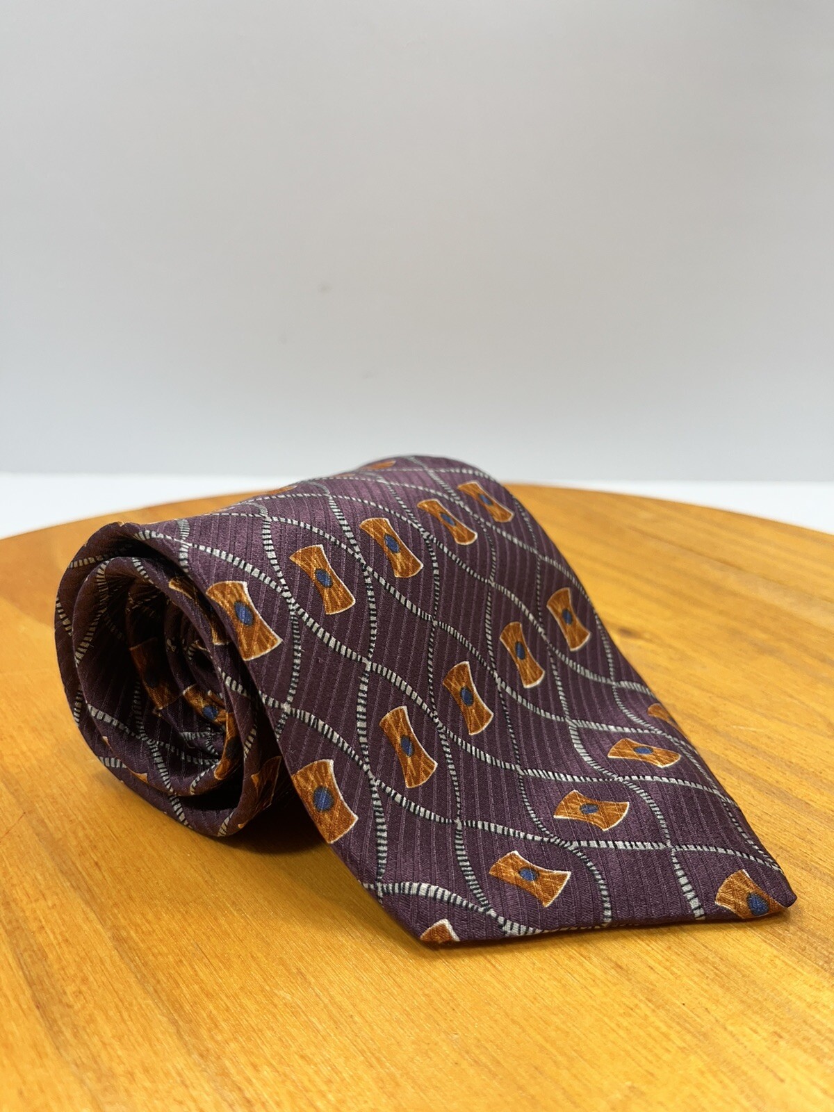 Robert Talbott Studio Purple Decorative Patterned… - image 1