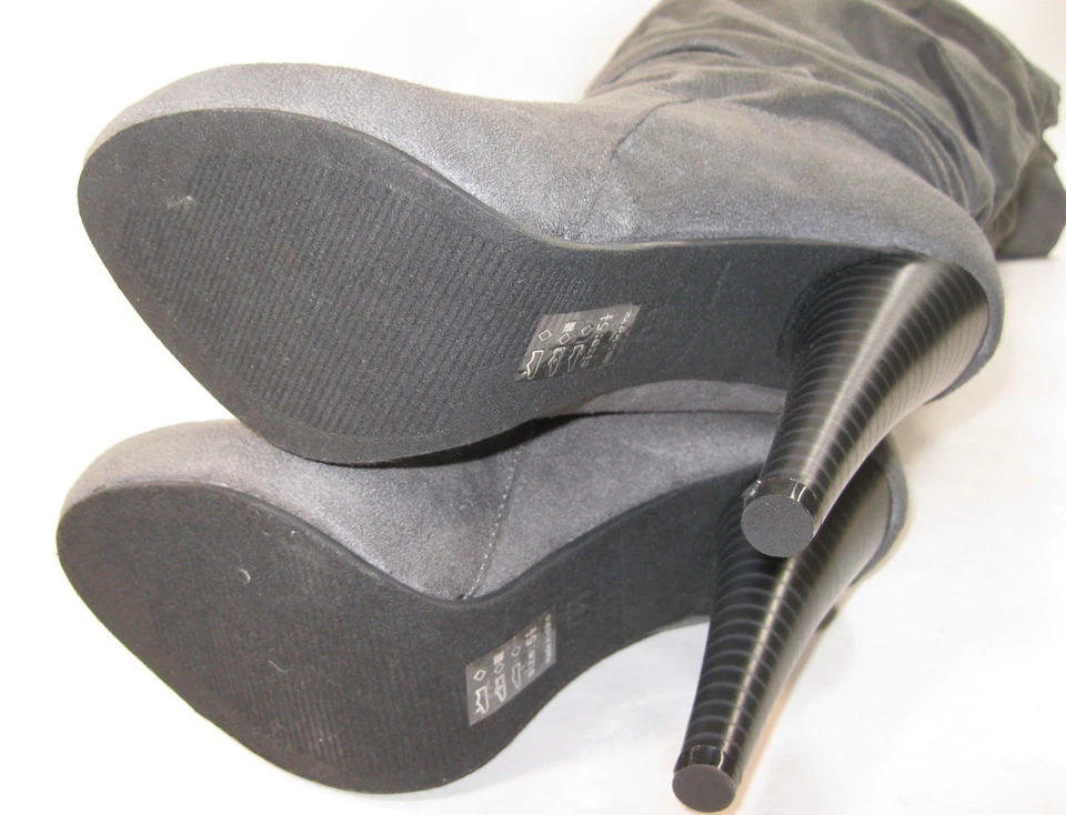 Nuevas botas de tacón alto por encima de la rodilla Michael Antonio grises de 5" para mujer talla 6 Foto 4 de 4
